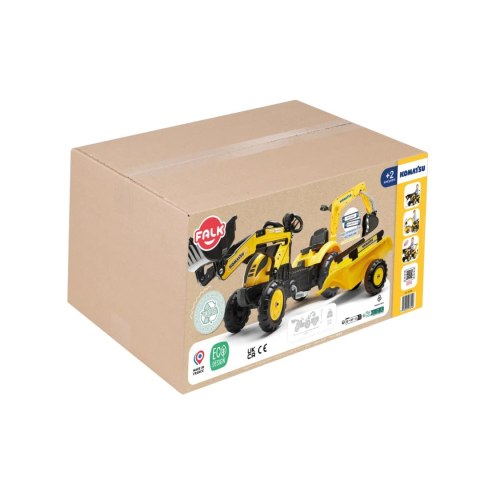 FALK FALK Traktor na Pedały Komatsu z Łyżką Koparką i Przyczepą 2-5 lat