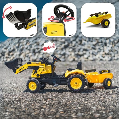 FALK FALK Traktor na Pedały Koparka Komatsu z Przyczepą i Łyżką 2-5 Lat