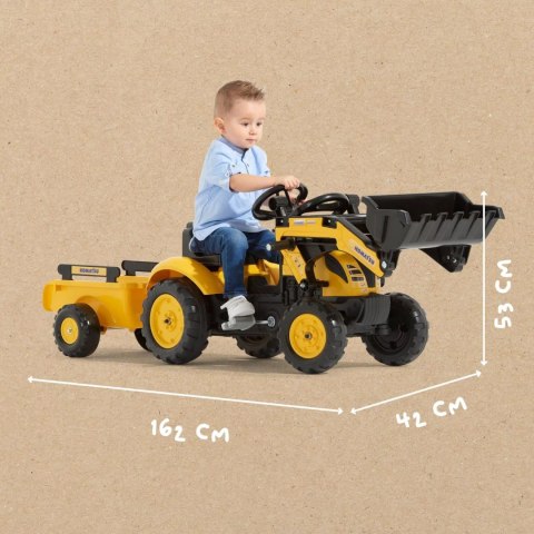 FALK FALK Traktor na Pedały Koparka Komatsu z Przyczepą i Łyżką 2-5 Lat