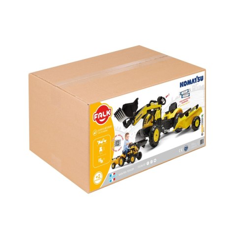 FALK FALK Traktor na Pedały Koparka Komatsu z Przyczepą i Łyżką 2-5 Lat