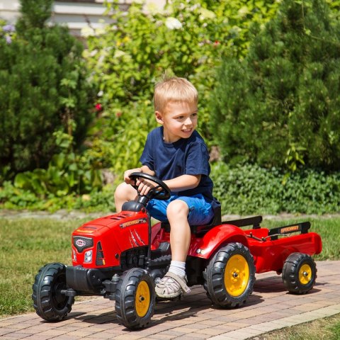 FALK FALK Traktor na Pedały Supercharger z Przyczepą i Otwieraną Maską Czerwony 2-5 lat