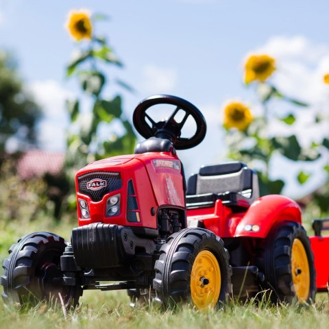 FALK FALK Traktor na Pedały Supercharger z Przyczepą i Otwieraną Maską Czerwony 2-5 lat
