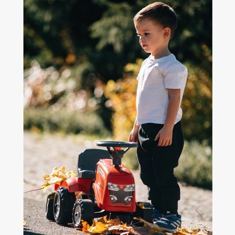 FALK FALK Traktorek Baby Massey Ferguson Czerwony z Przyczepką + akc. od 1-3 lat