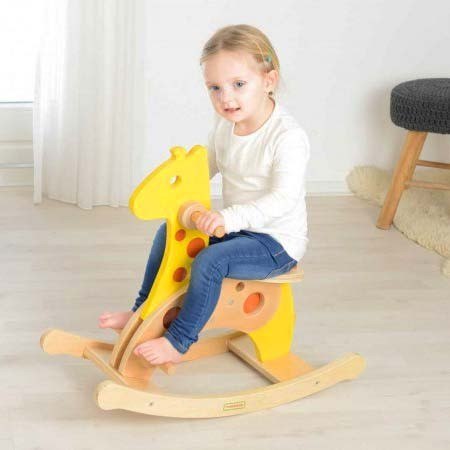 Masterkidz MASTERKIDZ Drewniana Żyrafa Na Biegunach Bujak