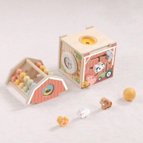 Tooky Toy TOOKY TOY Drewniana Stodoła Aktywności Sorter Liczydło Montessori