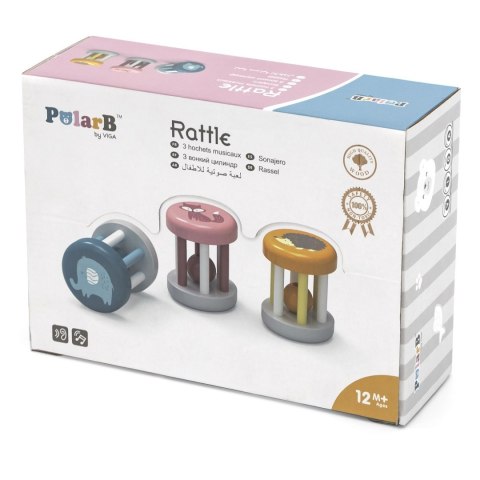 Viga Toys VIGA POLARB Drewniana Grzechotka Sesnsoryczna Piłka Montessori Niemowląt 0+