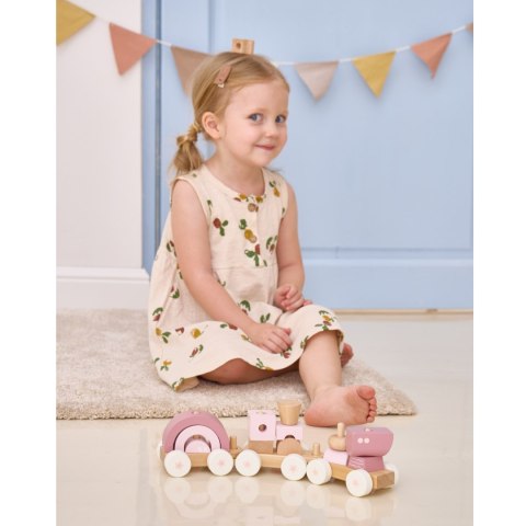 Viga Toys VIGA PolarB Różowa Kolejka Pociąg z Wagonikami Klocki