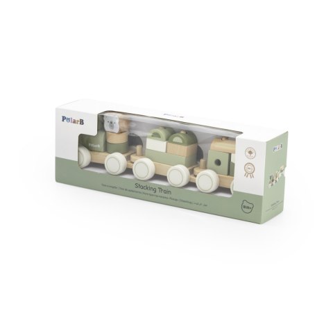 Viga Toys VIGA PolarB Zielona Kolejka Pociąg z Wagonikami Klocki