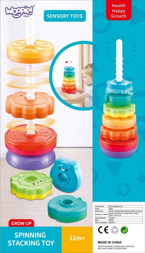 Woopie Baby WOOPIE BABY Edukacyjna Piramidka Zakręcona Wieża Zwierzątka