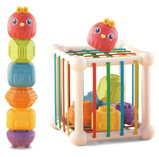 Woopie Baby WOOPIE BABY Elastyczna Kostka Sensoryczna Sorter dla Dzieci Zwierzątka + Grzechotka 7 el.