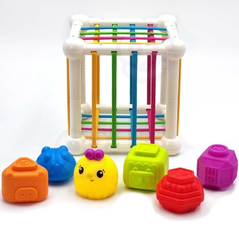 Woopie Baby WOOPIE BABY Elastyczna Kostka Sensoryczna Sorter dla Dzieci Zwierzątka + Grzechotka 7 el.