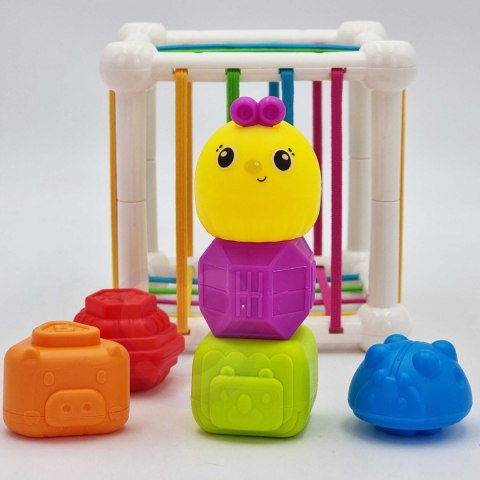Woopie Baby WOOPIE BABY Elastyczna Kostka Sensoryczna Sorter dla Dzieci Zwierzątka + Grzechotka 7 el.