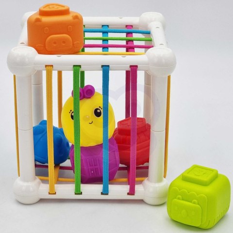 Woopie Baby WOOPIE BABY Elastyczna Kostka Sensoryczna Sorter dla Dzieci Zwierzątka + Grzechotka 7 el.