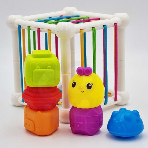 Woopie Baby WOOPIE BABY Elastyczna Kostka Sensoryczna Sorter dla Dzieci Zwierzątka + Grzechotka 7 el.