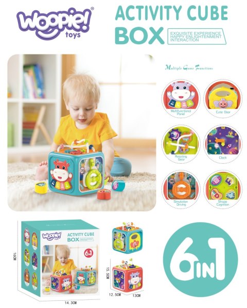 Woopie Baby WOOPIE BABY Interaktywna Kostka Sensoryczna Edukacyjna Montessori Sorter 6w1