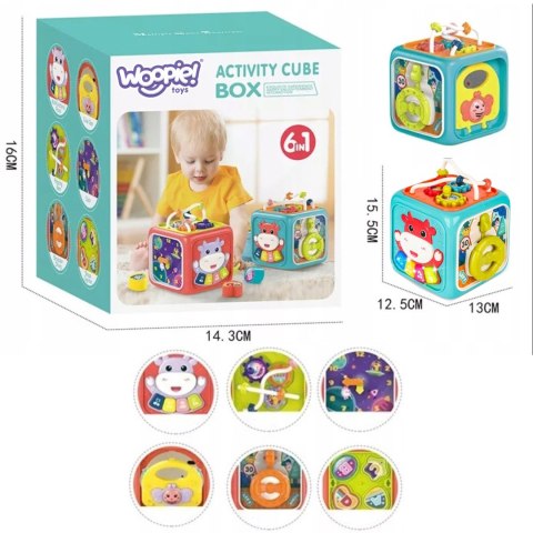 Woopie Baby WOOPIE BABY Interaktywna Kostka Sensoryczna Edukacyjna Montessori Sorter 6w1