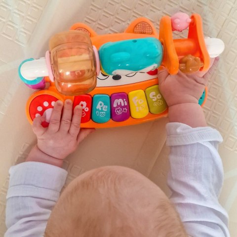 Woopie Baby WOOPIE BABY Interaktywne Pianino Edukacyjne Sensoryczne Lisek LED Grzechotki