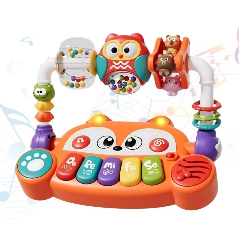 Woopie Baby WOOPIE BABY Interaktywne Pianino Edukacyjne Sensoryczne Lisek LED Grzechotki