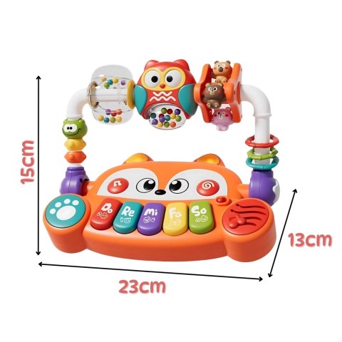 Woopie Baby WOOPIE BABY Interaktywne Pianino Edukacyjne Sensoryczne Lisek LED Grzechotki