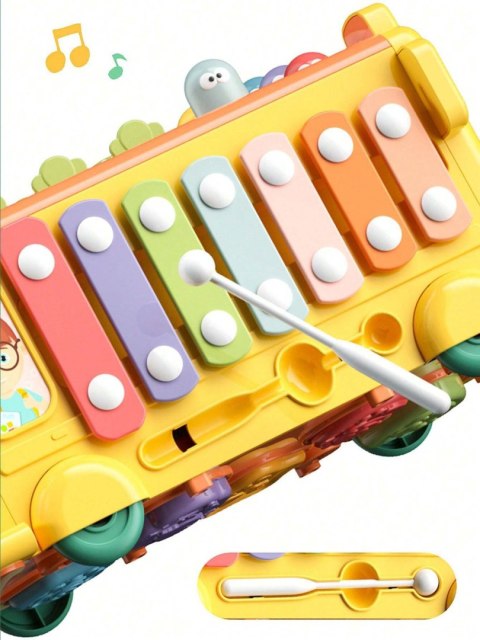 Woopie Baby WOOPIE BABY Interaktywny Autobus Montessori Edukacyjny 6w1 Młoteczek Cymbałki +18 m