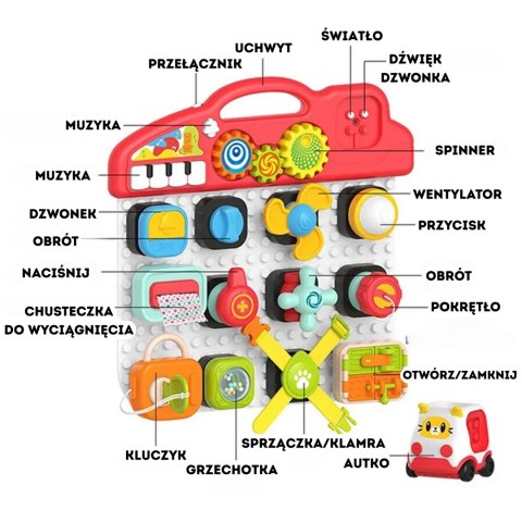 Woopie Baby WOOPIE BABY Montessori Tablica Manipulacyjna Kolorowy Panel Aktywności