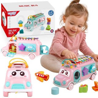 Woopie Baby WOOPIE BABY Samochodzik Muzyczny Sorter z Cymbałkami Różowy