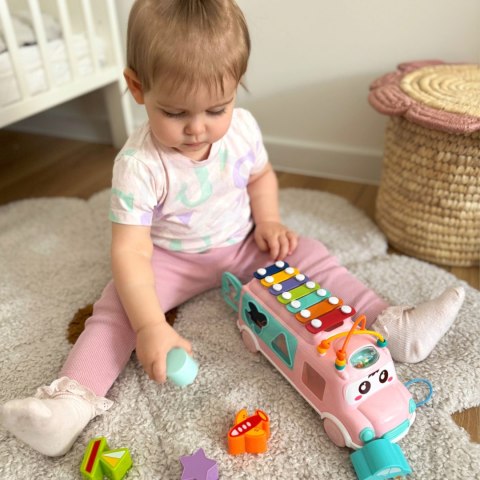 Woopie Baby WOOPIE BABY Samochodzik Muzyczny Sorter z Cymbałkami Różowy