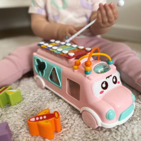 Woopie Baby WOOPIE BABY Samochodzik Muzyczny Sorter z Cymbałkami Różowy