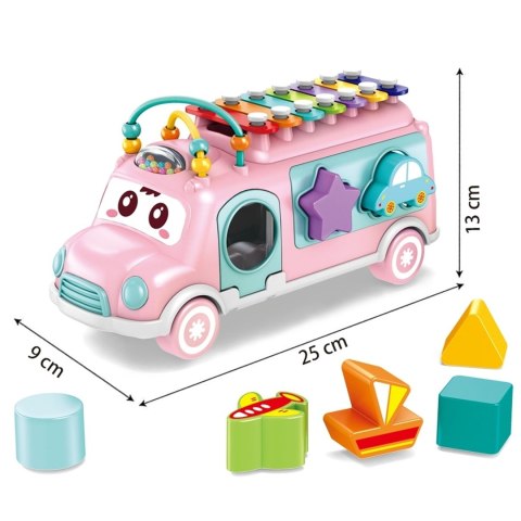 Woopie Baby WOOPIE BABY Samochodzik Muzyczny Sorter z Cymbałkami Różowy