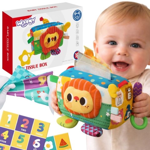 Woopie Baby WOOPIE BABY Zabawka Edukacyjna Sensoryczna Pani Metka Pudełeczko Chusteczek
