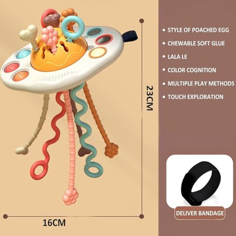 Woopie Baby WOOPIE BABY Zabawka Sensoryczna Montessori Gryzak Grzechotka Wielofunkcyjny UFO