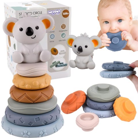 Woopie Baby WOOPIE BABY Zestaw Edukacyjna Piramidka Koala 2w1 Gryzak