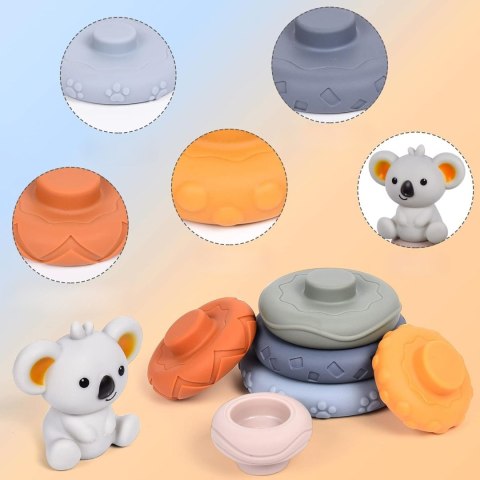 Woopie Baby WOOPIE BABY Zestaw Edukacyjna Piramidka Koala 2w1 Gryzak
