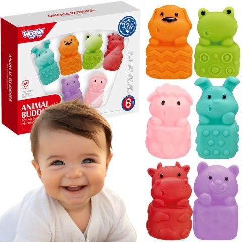 Woopie Baby WOOPIE BABY Zwierzątka Sensoryczne Miękkie Zestaw 6 szt