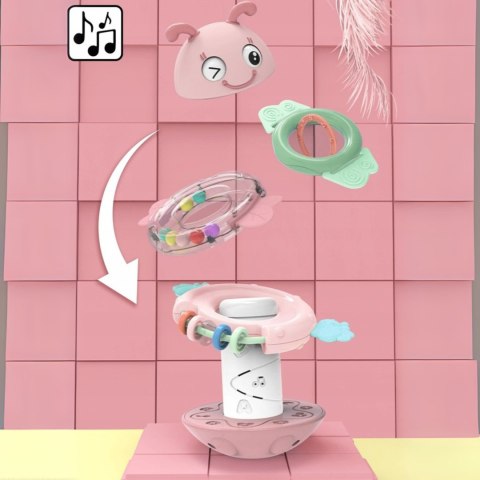 Woopie Baby WOOPIE Baby Wańka Wstańka Zabawka Sensoryczna 2w1 Grzechotka Gryzak Różowa