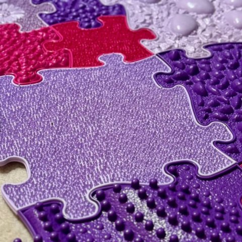 Woopie WOOPIE Mata Sensoryczna Ortopedyczna Puzzle 11 el. - Kolor Różowy/Fioletowy