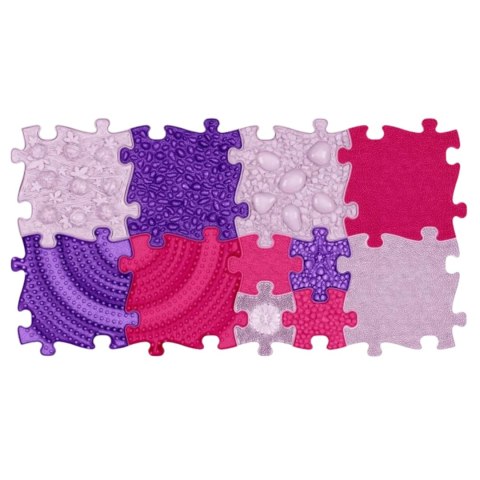 Woopie WOOPIE Mata Sensoryczna Ortopedyczna Puzzle 11 el. - Kolor Różowy/Fioletowy