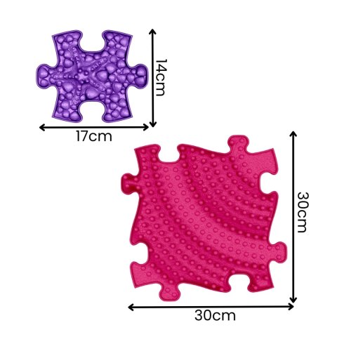 Woopie WOOPIE Mata Sensoryczna Ortopedyczna Puzzle 11 el. - Kolor Różowy/Fioletowy