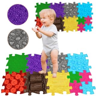 Woopie WOOPIE Mata Sensoryczna Ortopedyczna Puzzle 7 el. + 4 małe