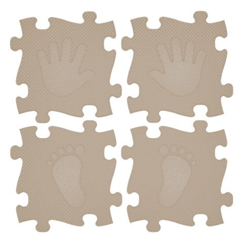 Woopie WOOPIE Mata Sensoryczna Ortopedyczna Puzzle Ręce i Nogi 16 el. - Kolor Beżowy
