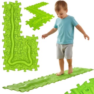 Woopie WOOPIE Mata Sensoryczna Ortopedyczna Puzzle Wąż Zielony 6 el.
