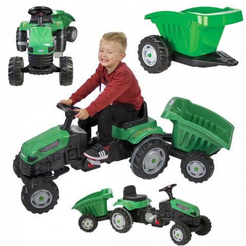 Woopie WOOPIE Traktor na Pedały Farmer GoTrac MAXI z Przyczepą Ciche Koła