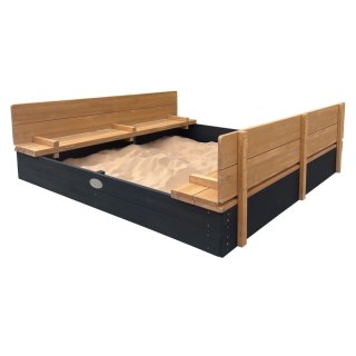 AXI AXI Piaskownica XXL Ella 150 x 150 z Ławeczkami Antracyt