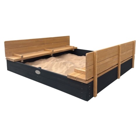 AXI AXI Piaskownica XXL Ella 150 x 150 z Ławeczkami Antracyt