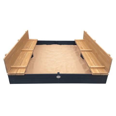 AXI AXI Piaskownica XXL Ella 150 x 150 z Ławeczkami Antracyt