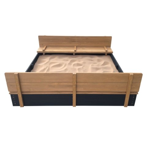 AXI AXI Piaskownica XXL Ella 150 x 150 z Ławeczkami Antracyt