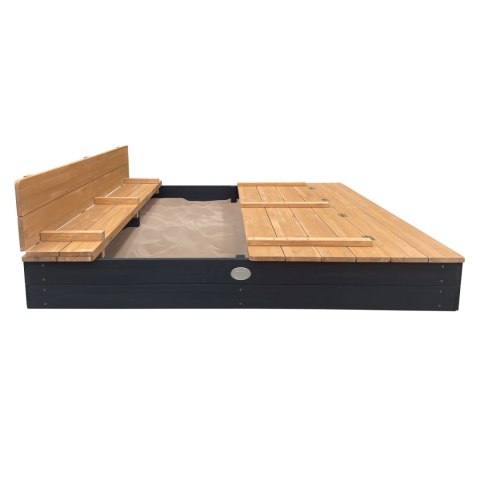 AXI AXI Piaskownica XXL Ella 150 x 150 z Ławeczkami Antracyt