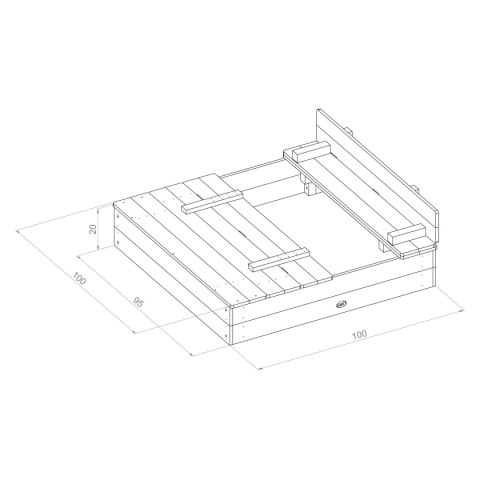 AXI Axi Piaskownica Ella 100 x 95 z Ławeczkami Szara
