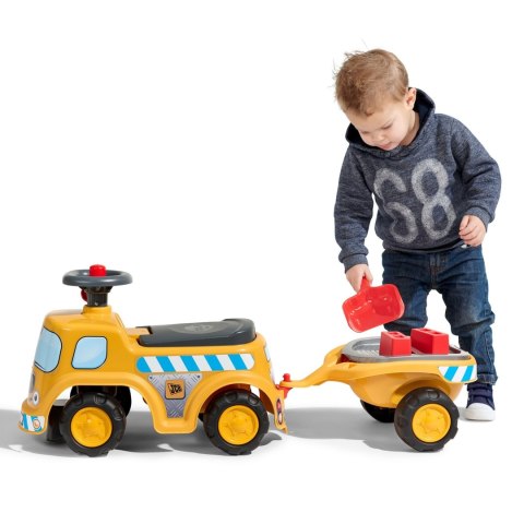 FALK FALK Jeździk Ciężarówka Budowlana JCB z Przyczepą i Akcesoriami 1-3 Lat