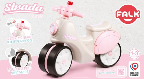 FALK FALK Jeździk Scooter Strada Retro Dla Dziewczynki Ciche Opony od 1 Roku